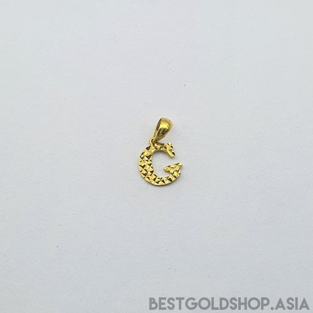 22k / 916 Gold diamond cutting alphabert pendant - Best Gold Shop 22k gold 22k gold pendant 916 gold 916 gold