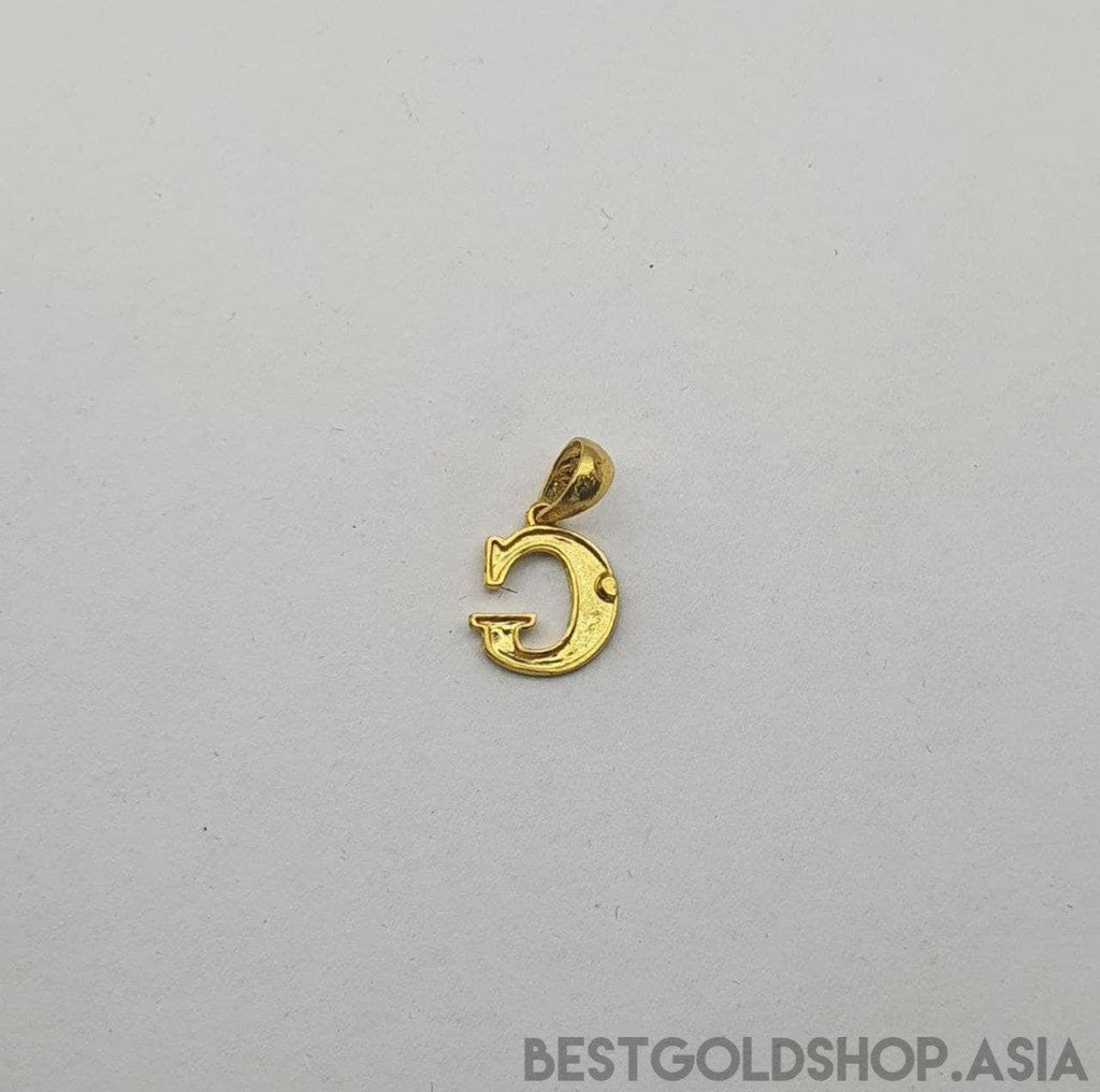 22k / 916 Gold diamond cutting alphabert pendant - Best Gold Shop 22k gold 22k gold pendant 916 gold 916 gold