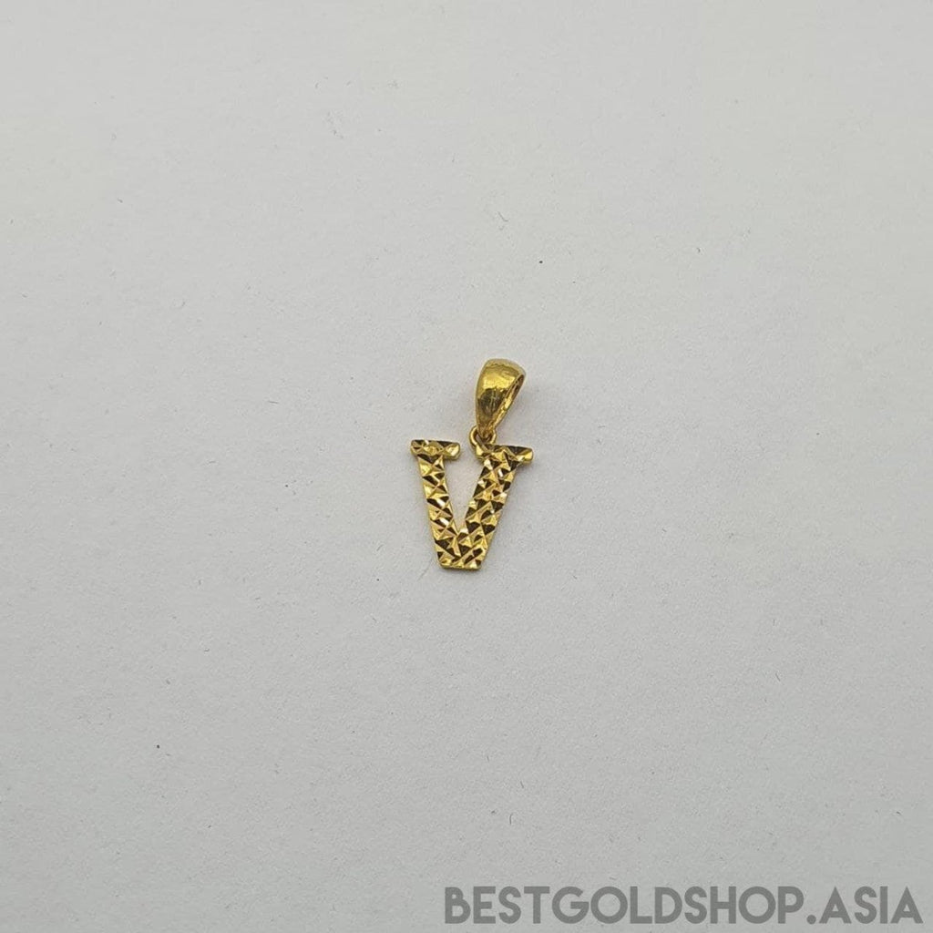 22k / 916 Gold diamond cutting alphabert pendant - Best Gold Shop 22k gold 22k gold pendant 916 gold 916 gold