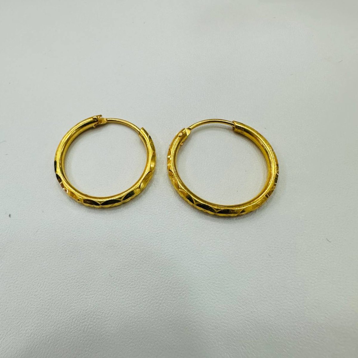22k / 916 Gold Diamond Cutting Loop Earring by Best Gold Shop - Best Gold Shop 22k gold 22k gold earring 916 gold Earrings