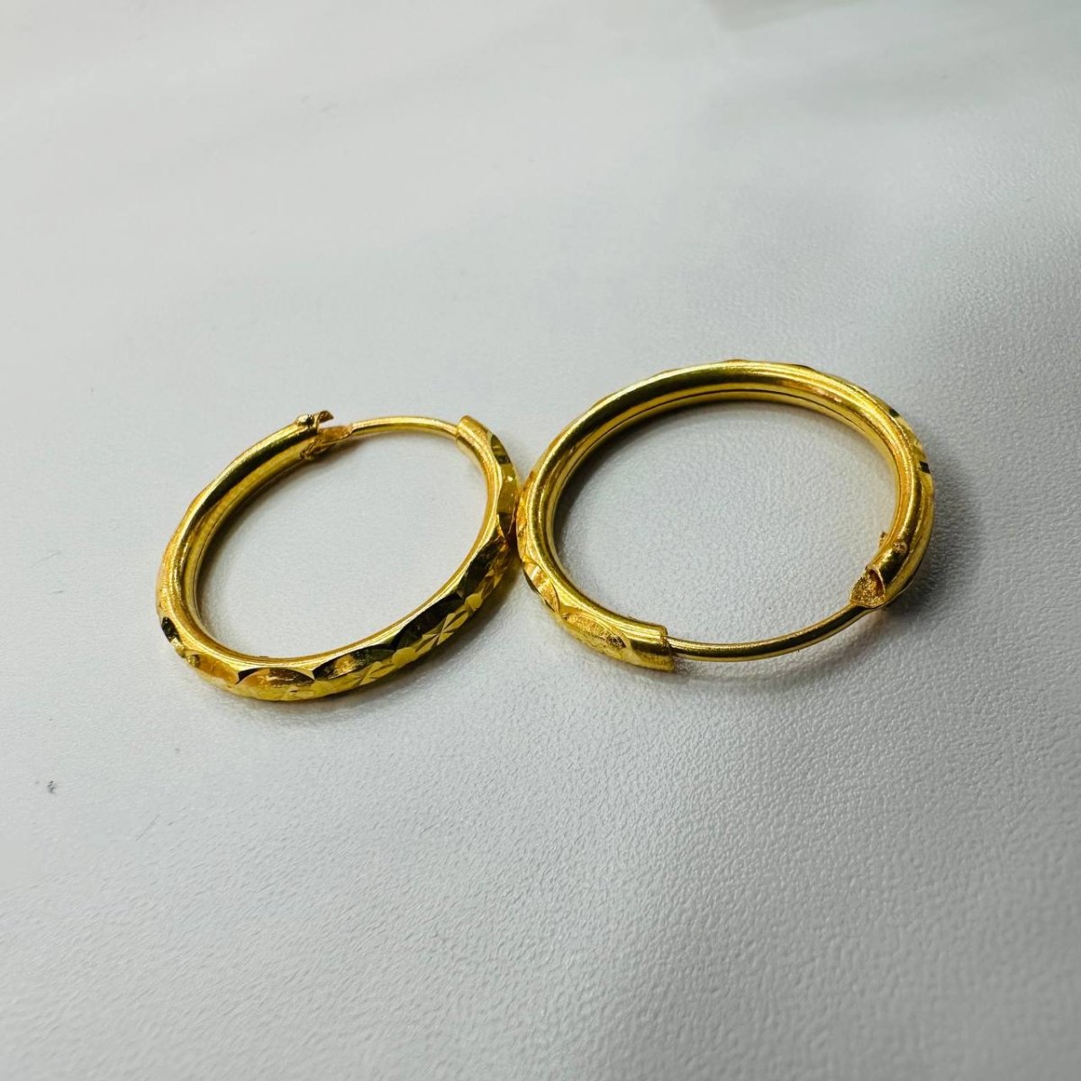 22k / 916 Gold Diamond Cutting Loop Earring by Best Gold Shop - Best Gold Shop 22k gold 22k gold earring 916 gold Earrings