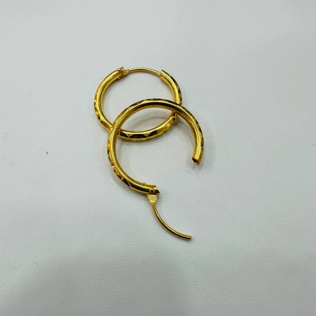22k / 916 Gold Diamond Cutting Loop Earring by Best Gold Shop - Best Gold Shop 22k gold 22k gold earring 916 gold Earrings