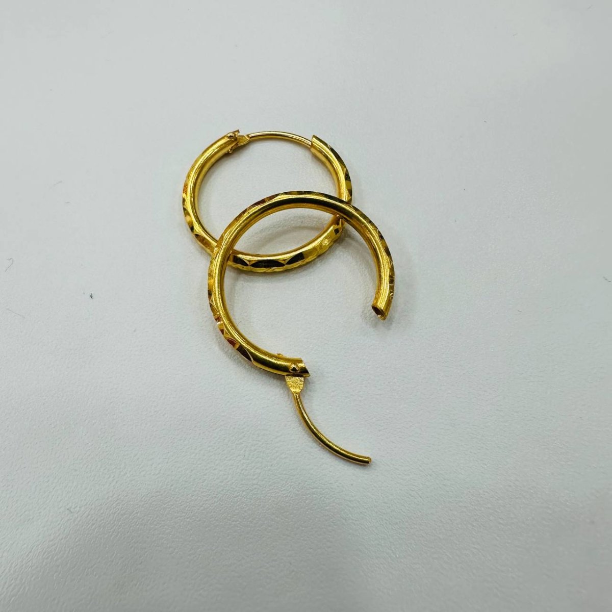 22k / 916 Gold Diamond Cutting Loop Earring by Best Gold Shop - Best Gold Shop 22k gold 22k gold earring 916 gold Earrings