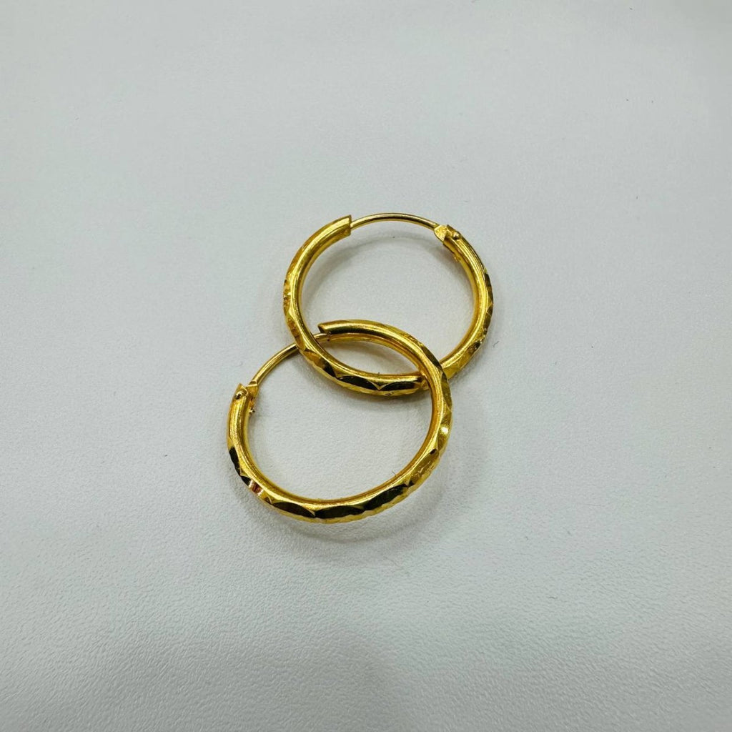 22k / 916 Gold Diamond Cutting Loop Earring by Best Gold Shop - Best Gold Shop 22k gold 22k gold earring 916 gold Earrings