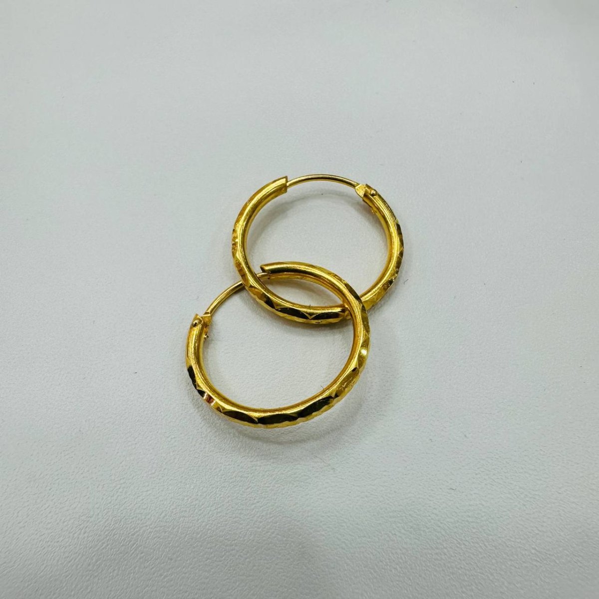 22k / 916 Gold Diamond Cutting Loop Earring by Best Gold Shop - Best Gold Shop 22k gold 22k gold earring 916 gold Earrings