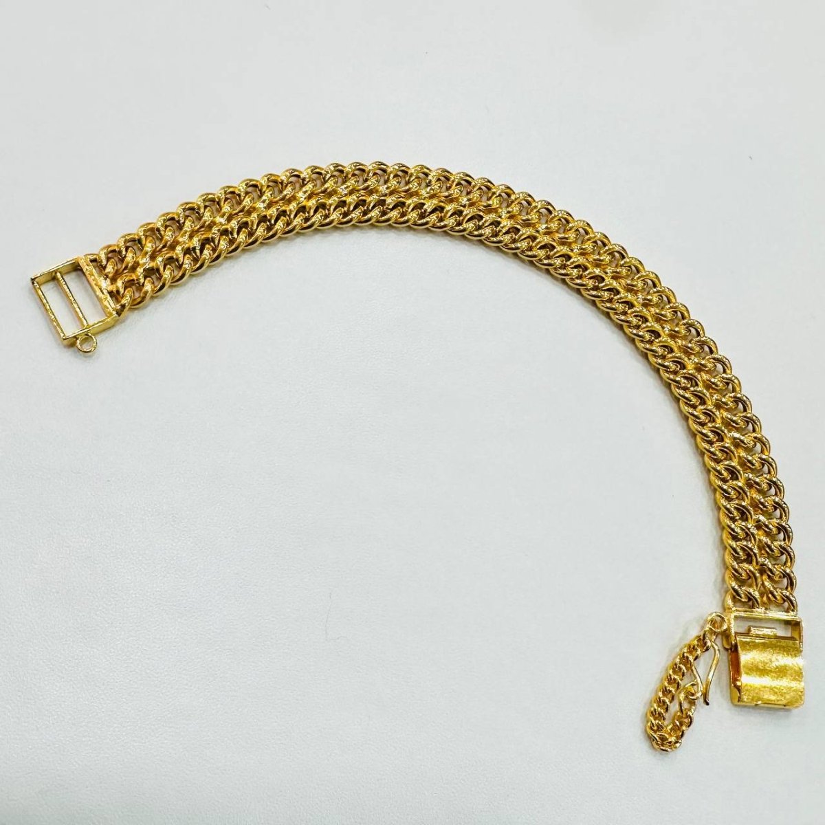 22k / 916 Gold Double Row Fish bone Bracelet with box lock - Best Gold Shop 22k gold 22k gold bracelet 916 gold Bracelets