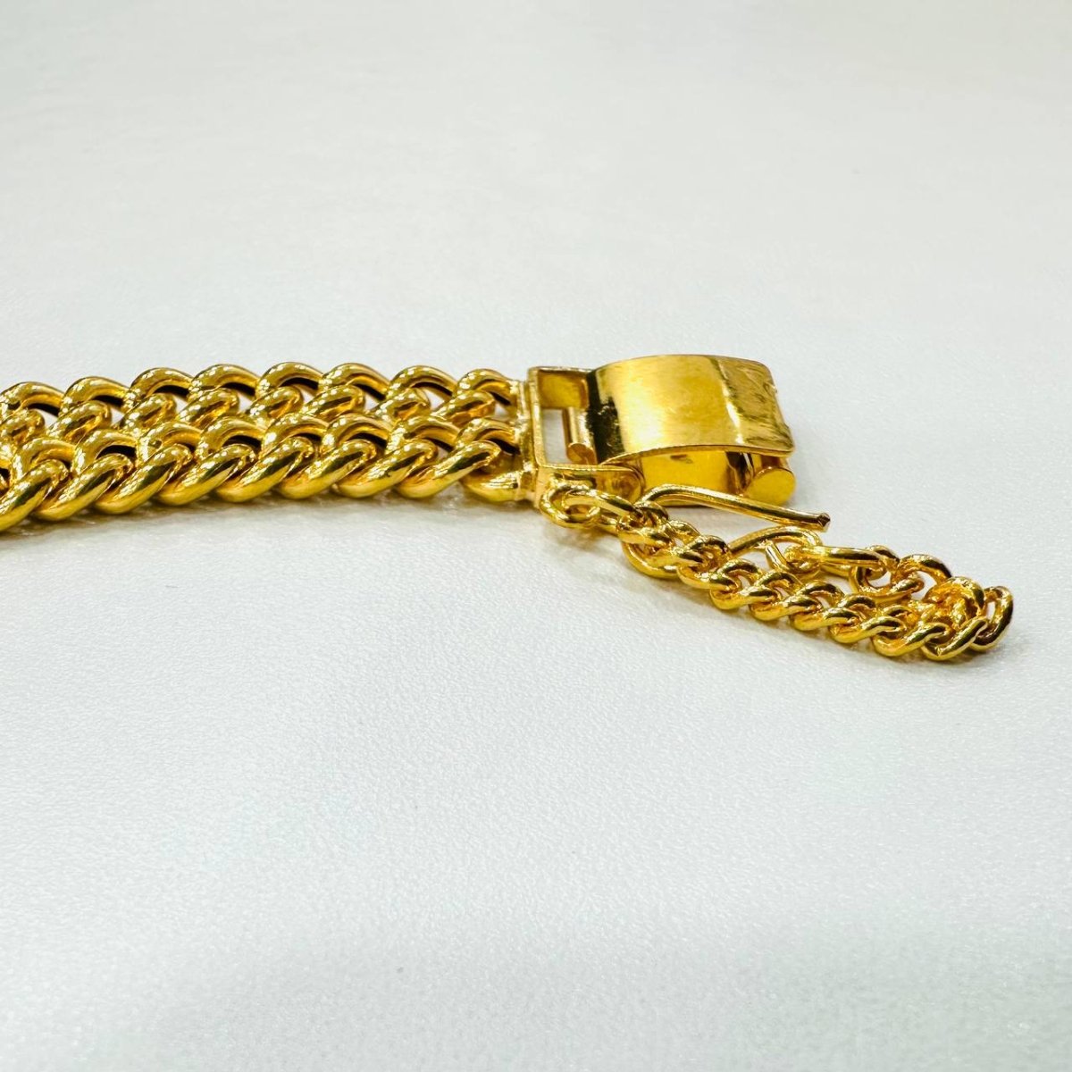 22k / 916 Gold Double Row Fish bone Bracelet with box lock - Best Gold Shop 22k gold 22k gold bracelet 916 gold Bracelets