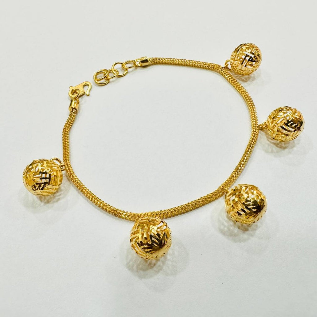 22k / 916 Gold Dragon Bracelet with Dangling Mesh Ball - Best Gold Shop 22k gold 22k gold bracelet 916 gold 916 gold