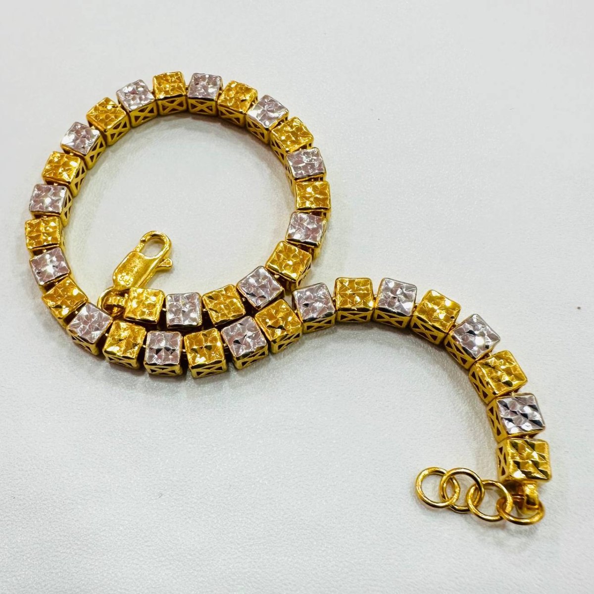 22k / 916 Gold Full Cube Bracelet Special Design Dual Tone - Best Gold Shop 22k gold 22k gold bracelet 916 gold Bracelets