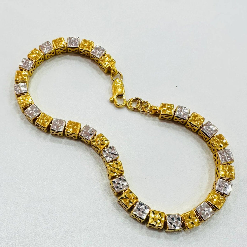 22k / 916 Gold Full Cube Bracelet Special Design Dual Tone - Best Gold Shop 22k gold 22k gold bracelet 916 gold Bracelets