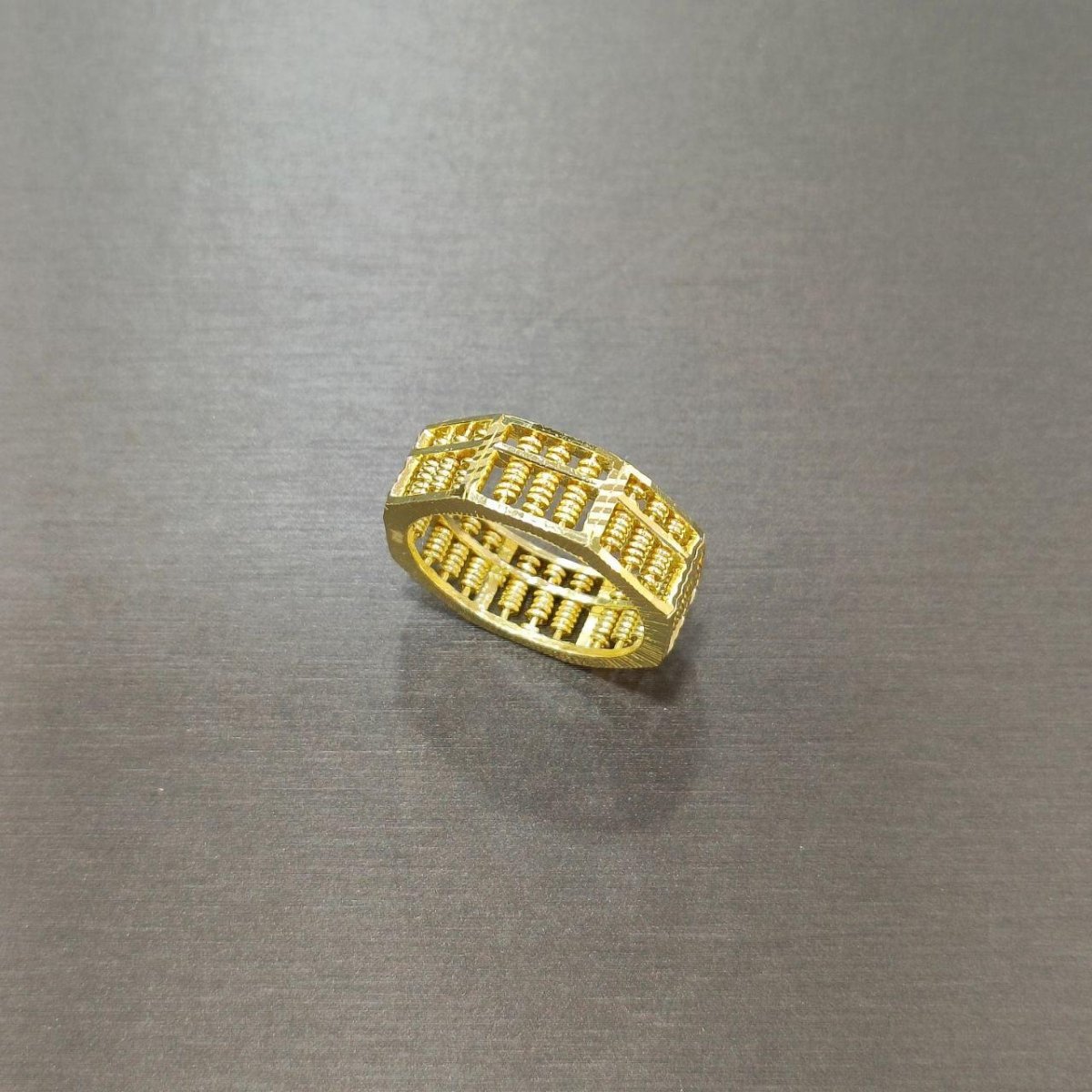 22k / 916 Gold Full Wide Octagon Abacus Ring by Best Gold Shop - Best Gold Shop 22k gold 22k gold ring 916 gold 916 gold