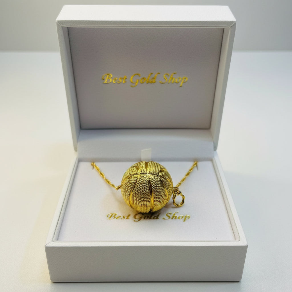 22K / 916 Gold Giant Basket - Ball Pendant (Lightweight Design) - 22k gold 22k Gold Charms 22k gold pendant Charms & Pendants