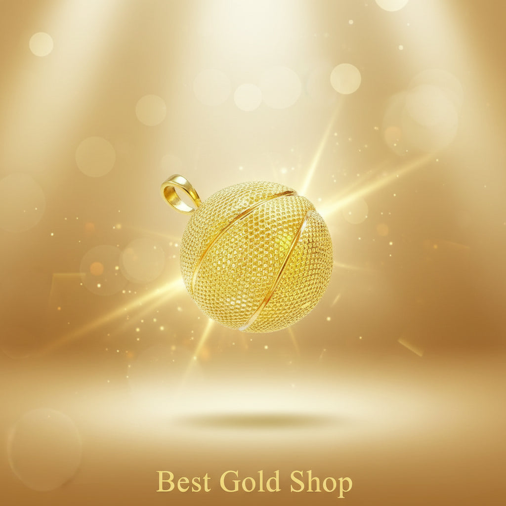 22K / 916 Gold Giant Basket - Ball Pendant (Lightweight Design) - 22k gold 22k Gold Charms 22k gold pendant Charms & Pendants