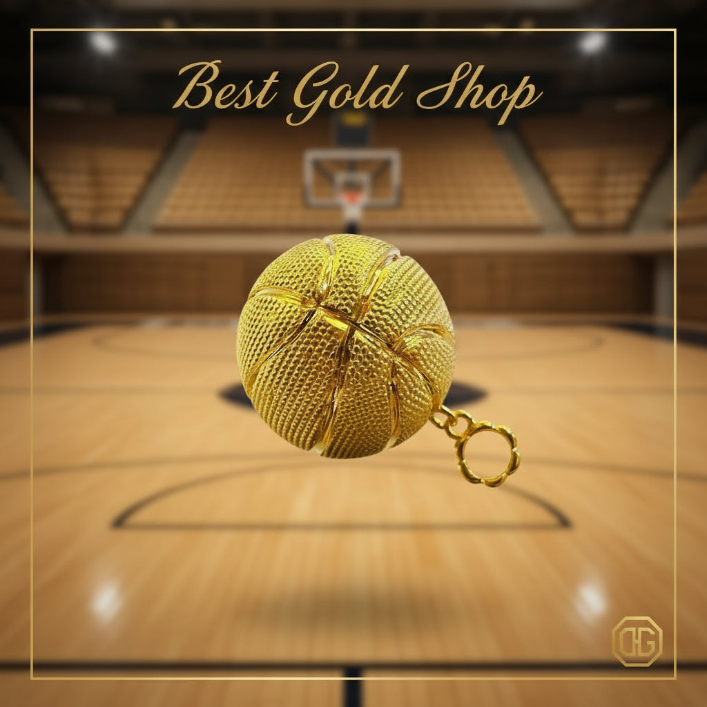 22K / 916 Gold Giant Basket - Ball Pendant (Lightweight Design) - 22k gold 22k Gold Charms 22k gold pendant Charms & Pendants