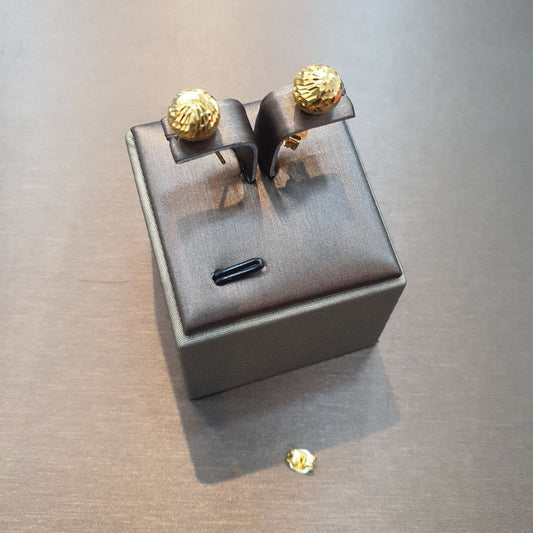 22k / 916 Gold Golden Sphere Textured Studs Earring - Best Gold Shop 22k gold 22k gold earring 916 gold Earrings