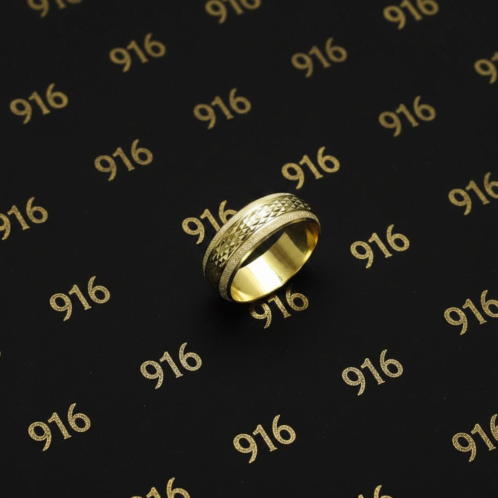 22k / 916 Gold Guy Hollow ring matt finish by Best Gold ShopRingsBest Gold Shop