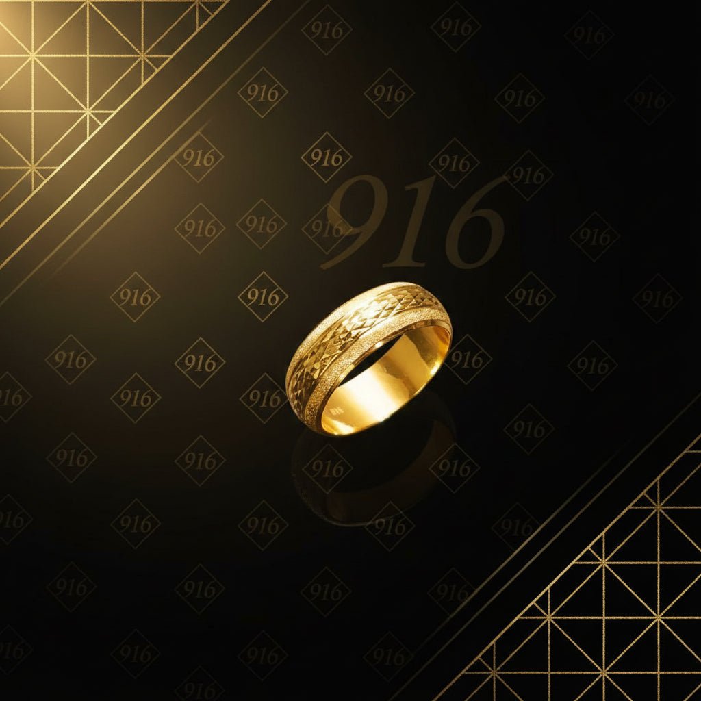22k / 916 Gold Guy Hollow ring matt finish by Best Gold ShopRingsBest Gold Shop