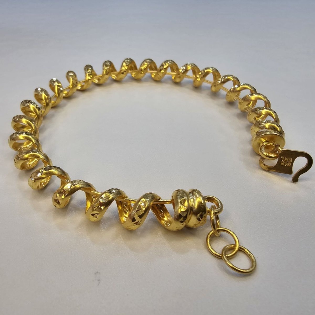 22k / 916 Gold Hair Rubber Band Design Bangle - Best Gold Shop 22k gold 22k gold bracelet 916 gold Bracelets