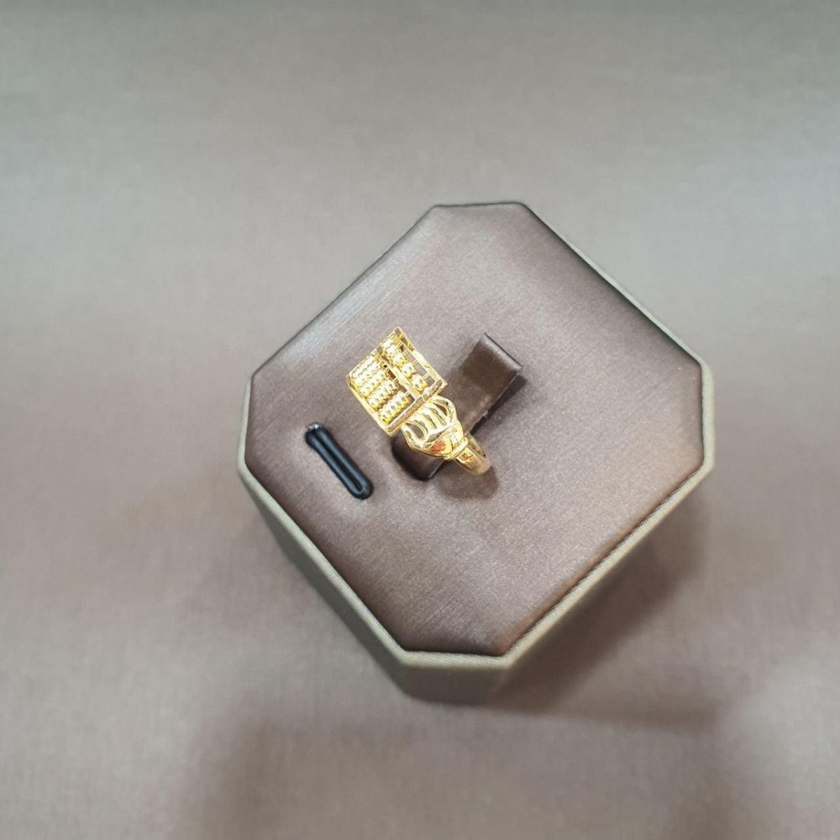 22k / 916 Gold Half Abacus Ring with Coin and Hand - Best Gold Shop 22k gold 22k gold ring 916 gold Rings