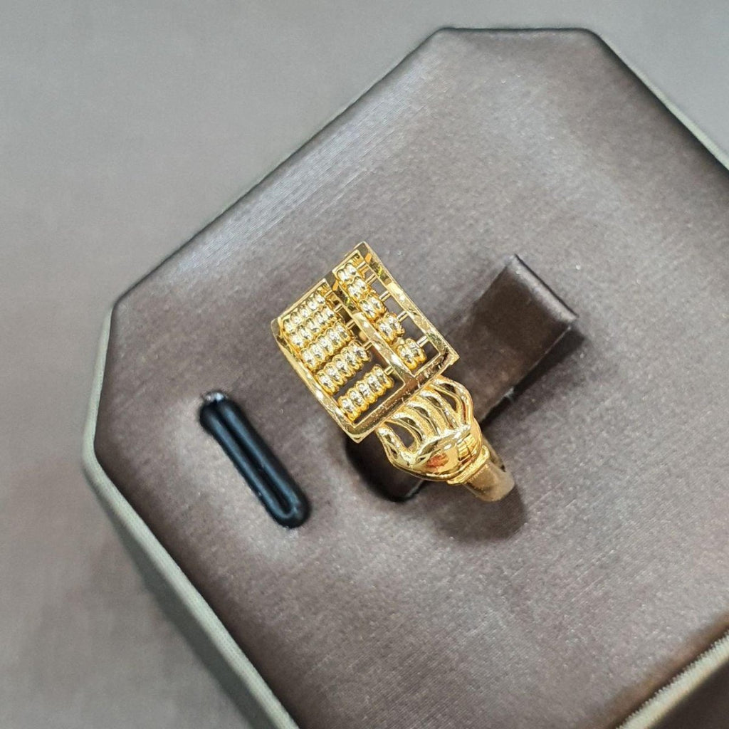 22k / 916 Gold Half Abacus Ring with Coin and Hand - Best Gold Shop 22k gold 22k gold ring 916 gold Rings