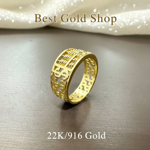 22k / 916 Gold Half Abacus with Dollar sign Ring by Best Gold ShopRingsBest Gold Shop