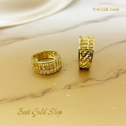 22k / 916 Gold Half Abacus with Dollar sign Ring by Best Gold ShopRingsBest Gold Shop