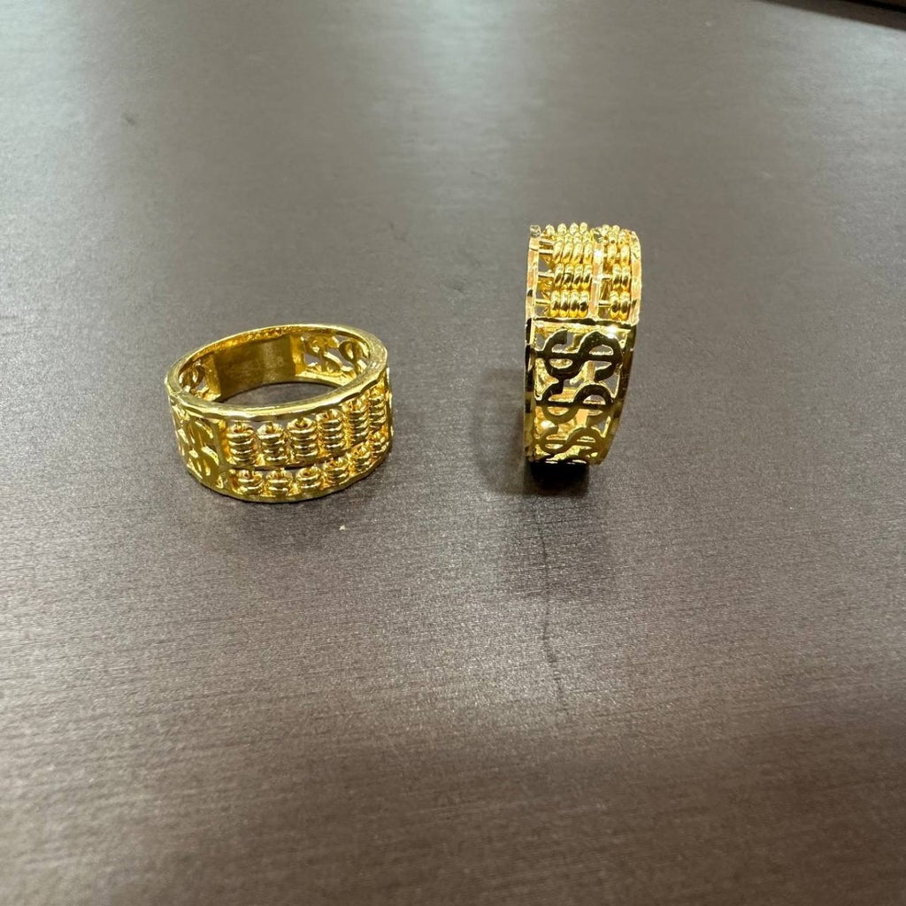 22k / 916 Gold Half Abacus with Dollar sign Ring - Best Gold Shop 22k gold 22k gold ring 916 gold Rings