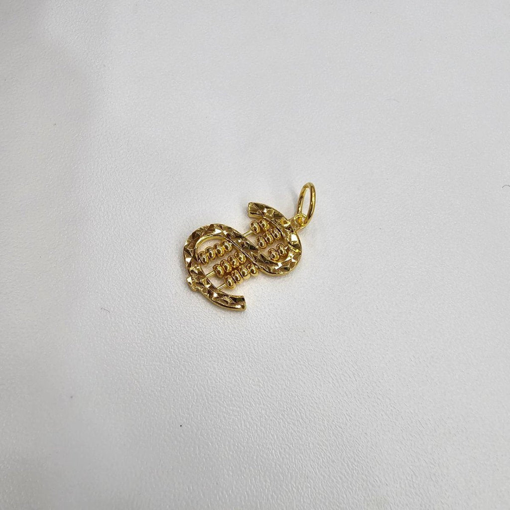 22k / 916 Gold Heart / Dollar Sign Abacus Charm / Pendant by Best Gold Shop - Best Gold Shop 22k gold 22k Gold Charms 22k gold pendant Charms & Pendants