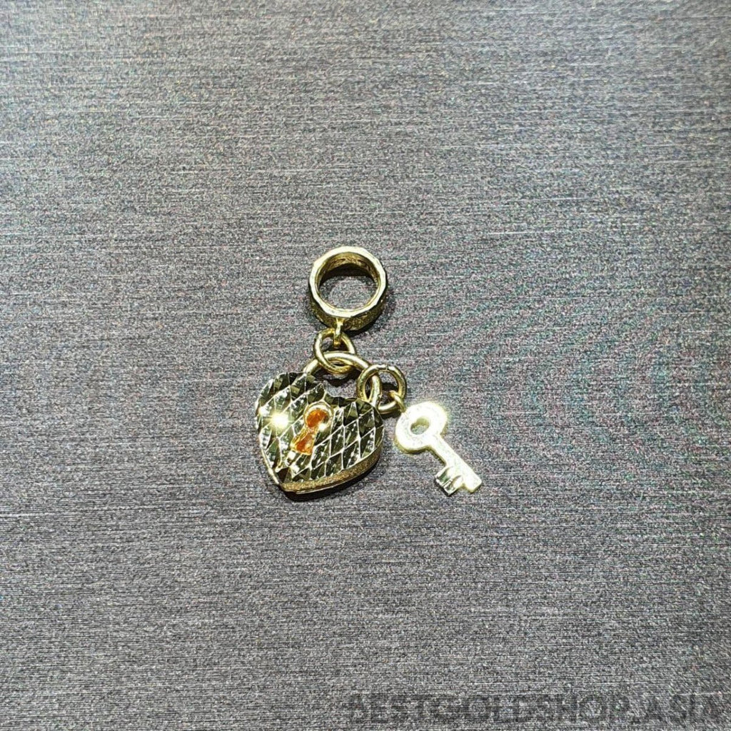 22k / 916 Gold Heart Lock and key Charm - Best Gold Shop 22k gold 22k Gold Charms 916 gold 916 gold