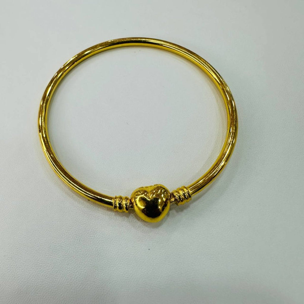 22K / 916 Gold Heart Shiny Charm Bangle by Best Gold Shop - Best Gold Shop 22k gold 22k gold bangle 916 gold Bracelets