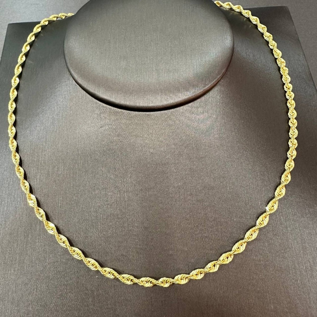 22K / 916 Gold Heavier Weight Hollow Rope Necklace - Best Gold Shop 22k gold 22k gold chain 22k gold necklace 916 gold