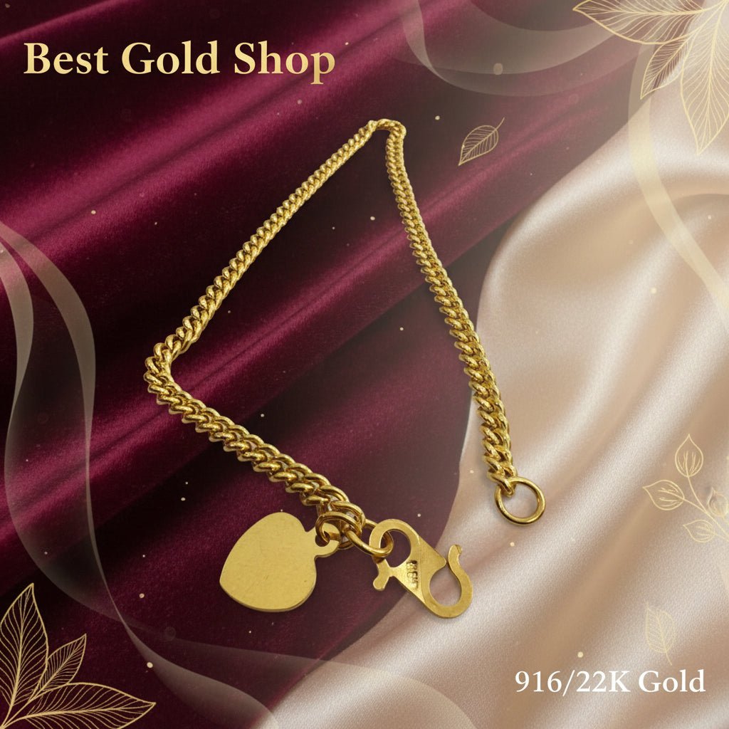 22k / 916 Gold Hollow Fish Bone BraceletBraceletsBest Gold Shop