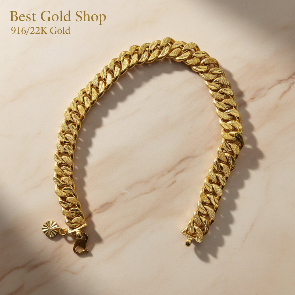 22K / 916 Gold hollow Milo/Cowboy Bracelet by Best Gold ShopBraceletsBest Gold Shop