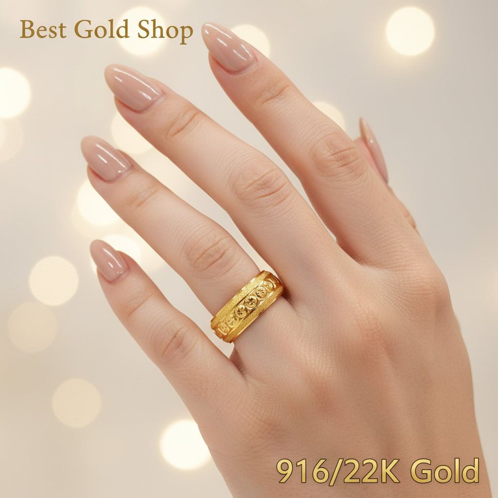 22k / 916 Gold Hollow Ring V7 by Best Gold ShopRingsBest Gold Shop