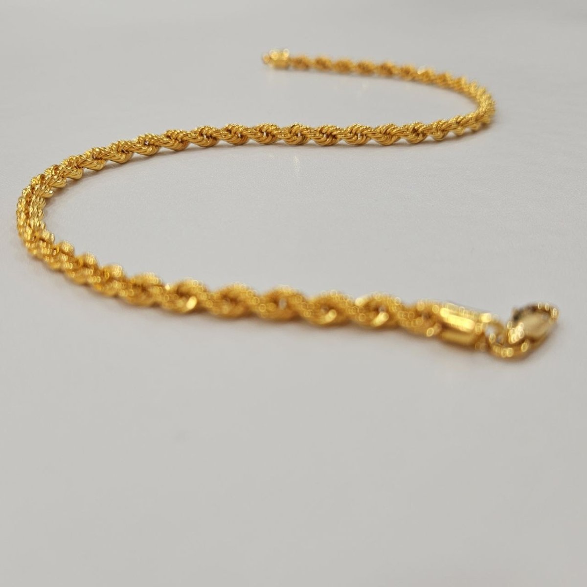 22k / 916 Gold Hollow Rope Anklet Evergreen Design - Best Gold Shop 22k gold 22k gold anklet 916 gold anklet