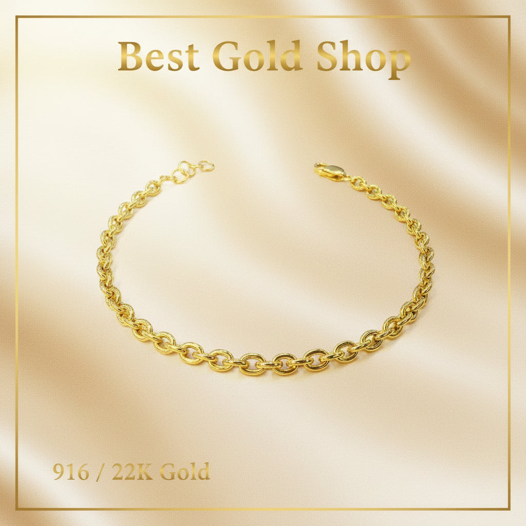 22k / 916 Gold Hollow Wan zi Bracelet by Best Gold ShopBraceletsBest Gold Shop