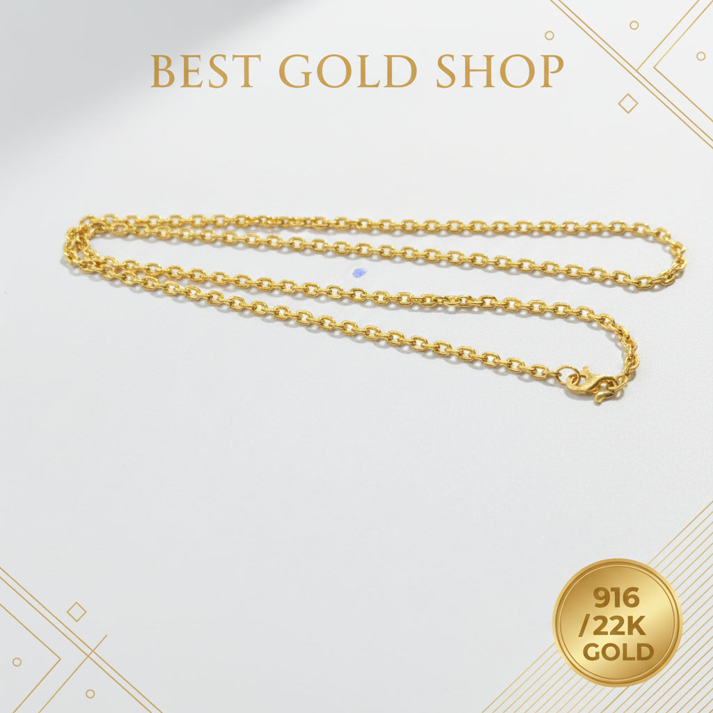 916 Gold Hollow Wan Zi Necklace by Best Gold ShopNecklacesBest Gold Shop