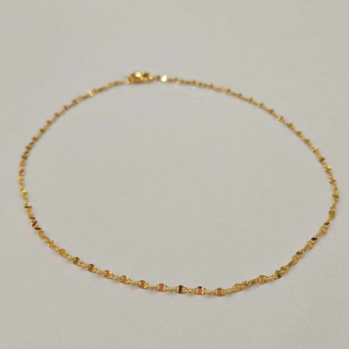 22k / 916 Gold Ingot Design Shiny Anklet Slim and elegant - Best Gold Shop 22k gold 22k gold anklet 916 gold anklet
