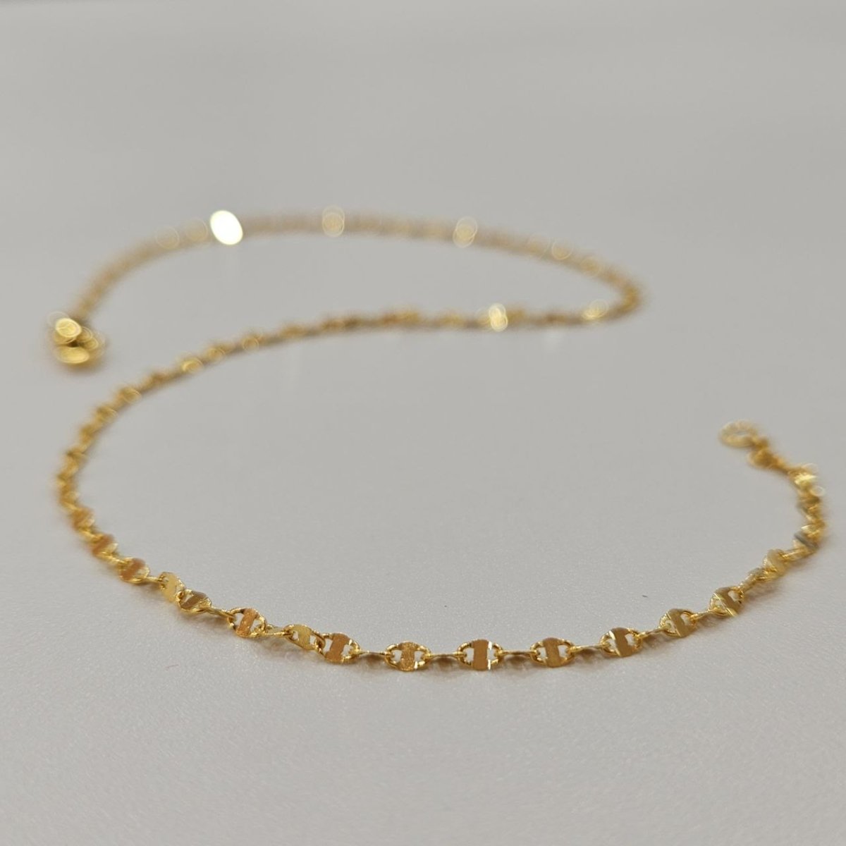 22k / 916 Gold Ingot Design Shiny Anklet Slim and elegant - Best Gold Shop 22k gold 22k gold anklet 916 gold anklet