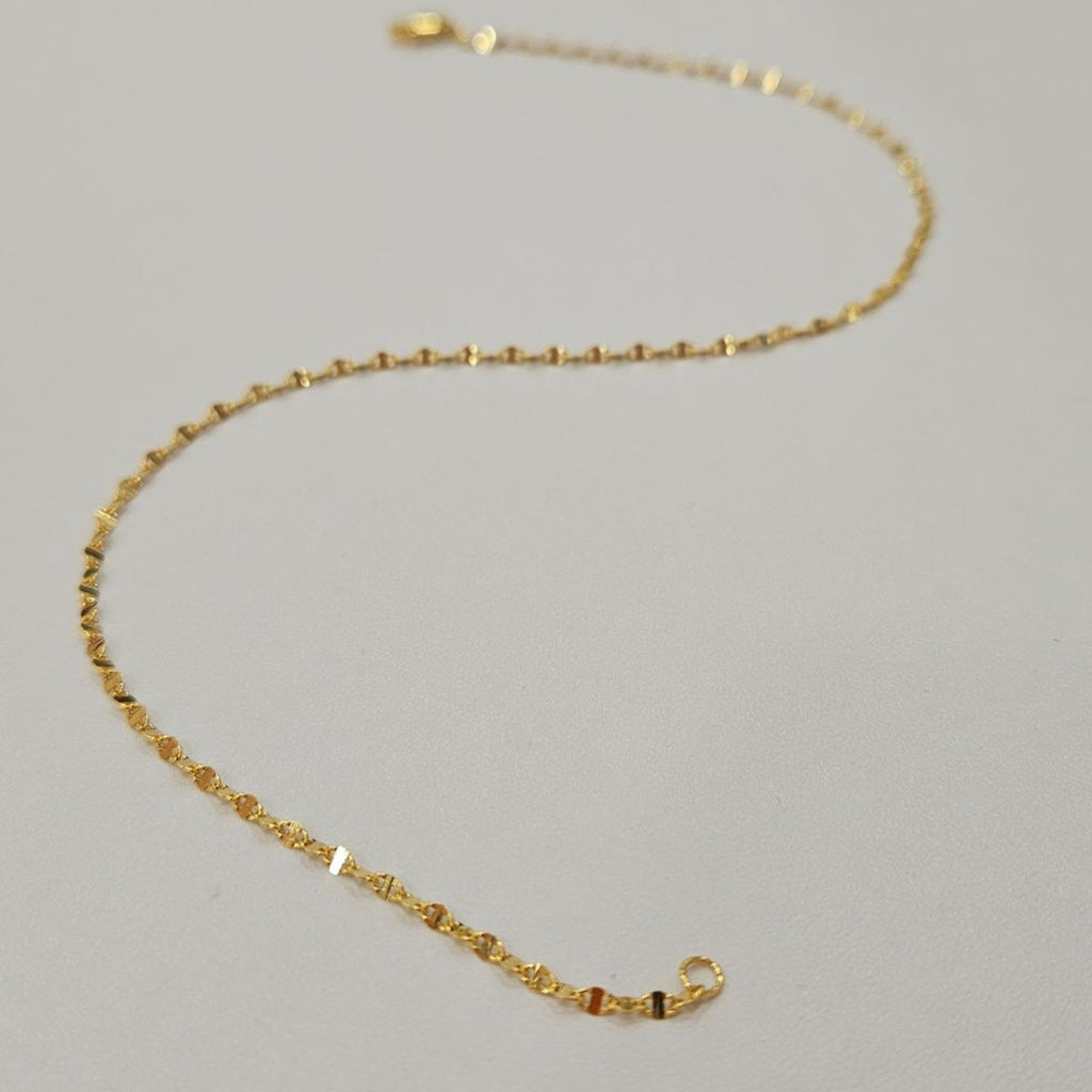 22k / 916 Gold Ingot Design Shiny Anklet Slim and elegant - Best Gold Shop 22k gold 22k gold anklet 916 gold anklet