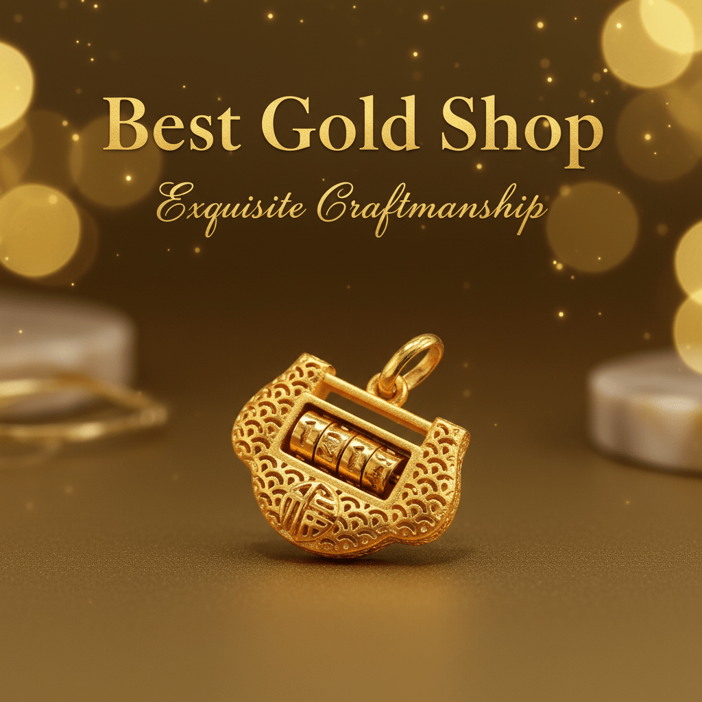 22k / 916 Gold Lock Pendant with spinning number lock - 22k gold 22k gold pendant 916 gold Charms & Pendants