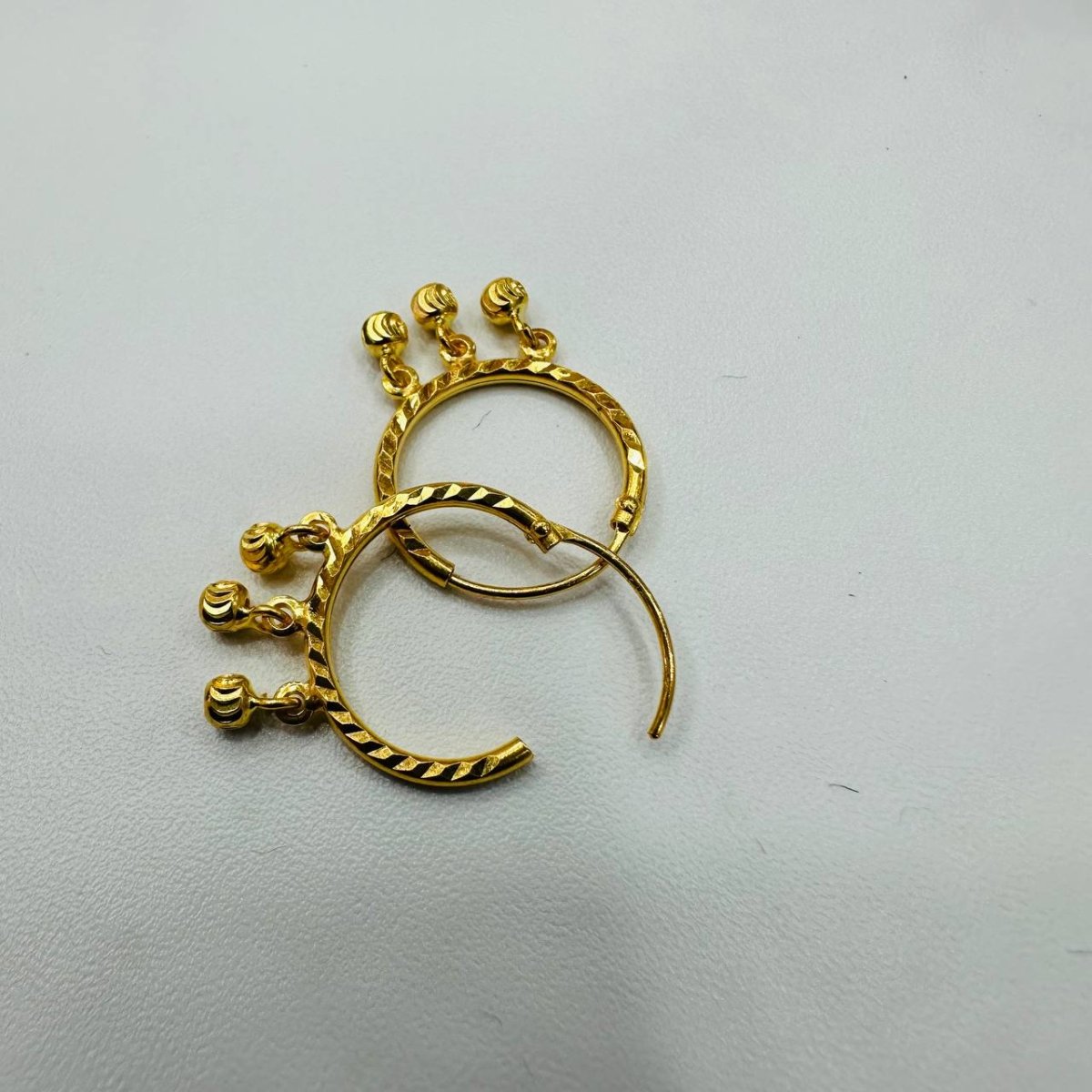 22k / 916 Gold Loop Earring Dangling Ball Earring by Best Gold Shop - Best Gold Shop 22k gold 22k gold earring 916 gold Earrings