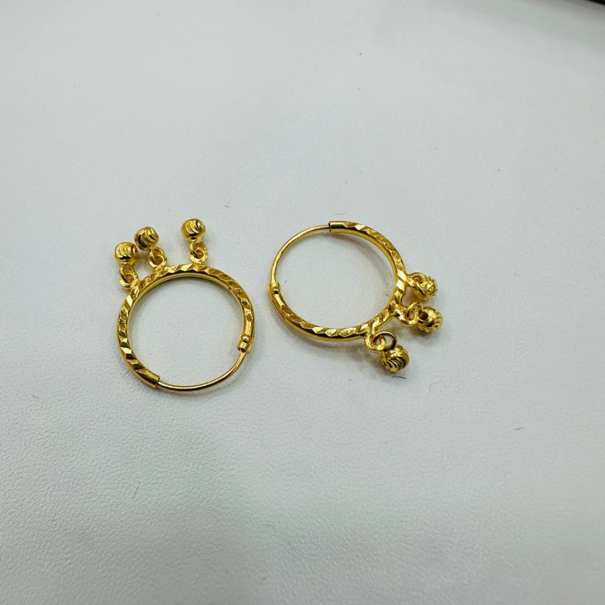22k / 916 Gold Loop Earring Dangling Ball Earring by Best Gold Shop - Best Gold Shop 22k gold 22k gold earring 916 gold Earrings