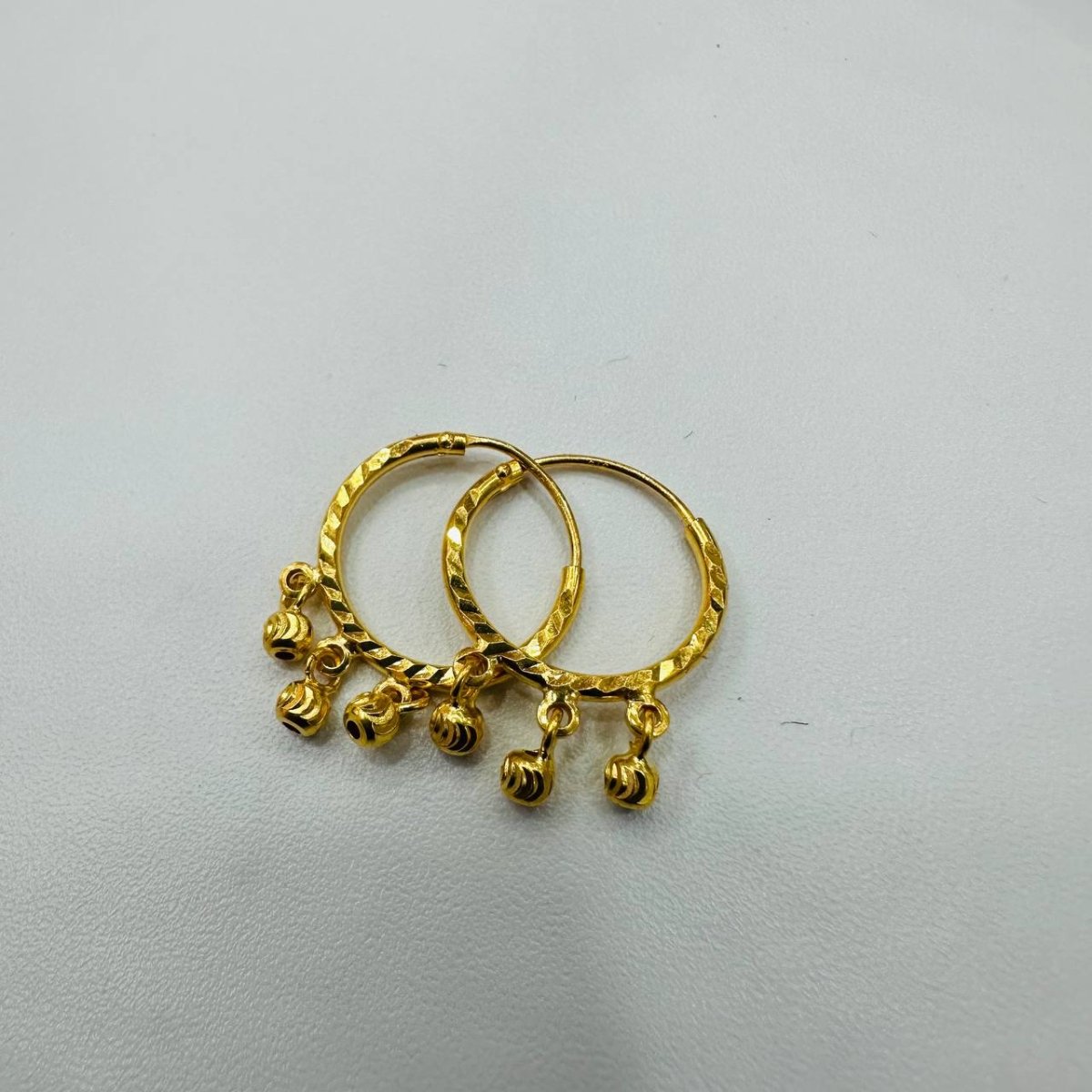 22k / 916 Gold Loop Earring Dangling Ball Earring by Best Gold Shop - Best Gold Shop 22k gold 22k gold earring 916 gold Earrings