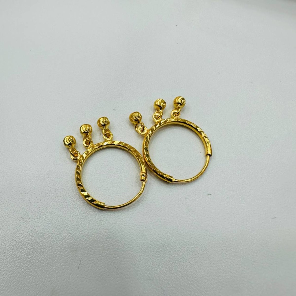22k / 916 Gold Loop Earring Dangling Ball Earring by Best Gold Shop - Best Gold Shop 22k gold 22k gold earring 916 gold Earrings