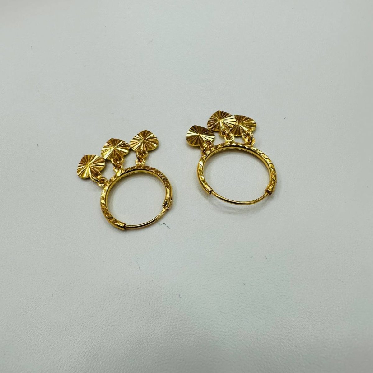22k / 916 Gold Loop Earring with Dangling Heart by Best Gold Shop - Best Gold Shop 22k gold 22k gold earring 916 gold Earrings