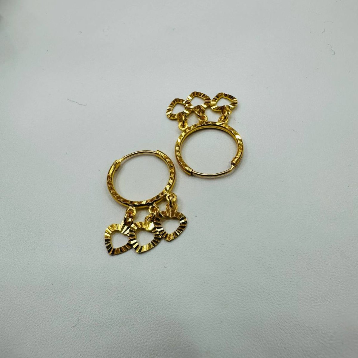 22k / 916 Gold Loop Earring with Dangling Heart by Best Gold Shop - Best Gold Shop 22k gold 22k gold earring 916 gold Earrings