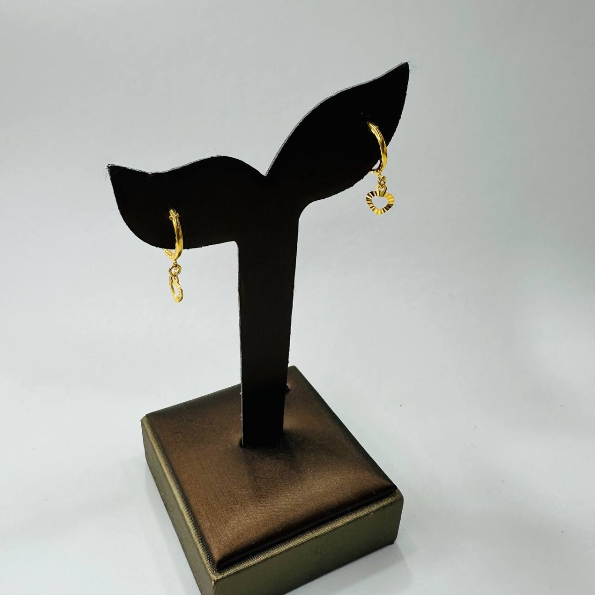 22k / 916 Gold Loop Earring with Dangling Heart by Best Gold Shop - Best Gold Shop 22k gold 22k gold earring 916 gold Earrings