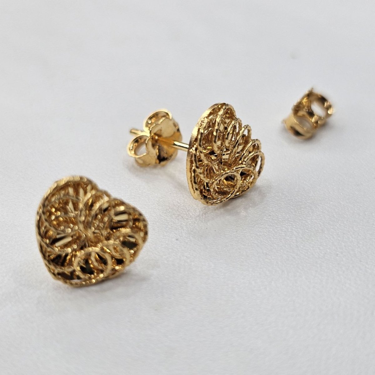 22k / 916 Gold Mesh Heart Earring - Best Gold Shop 22k gold 22k gold earring 916 gold Earrings