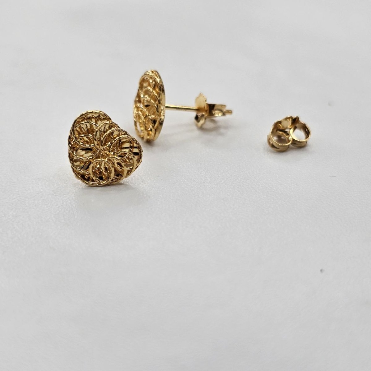 22k / 916 Gold Mesh Heart Earring - Best Gold Shop 22k gold 22k gold earring 916 gold Earrings